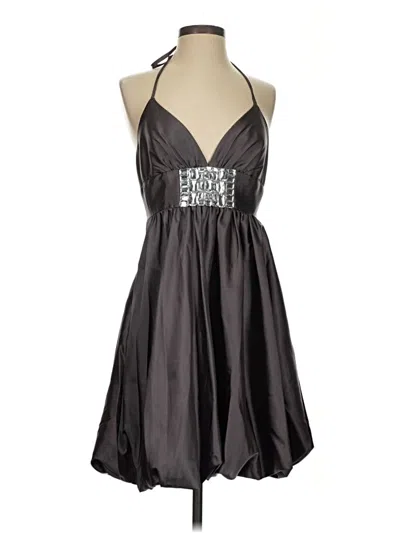 Pre-owned Jessica Mcclintock Cocktail Dress In Silver