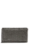 Jessica Mcclintock Cory Crystal Mesh Flap Crossbody Bag In Gunmetal