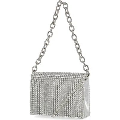 Jessica Mcclintock Crystal Embellished Shoulder Bag In Silver