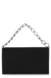 Jessica Mcclintock Damiana Beaded Metal Mesh Clutch In Black