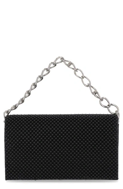 Jessica Mcclintock Damiana Beaded Metal Mesh Clutch In Black