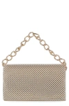 Jessica Mcclintock Damiana Beaded Metal Mesh Clutch In Gold