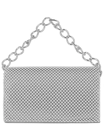 Jessica Mcclintock Damiana Mesh Clutch With Chain In Silver