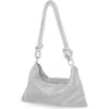 Jessica Mcclintock Dolly Crystal Mesh Shoulder Bag In Silver/silver