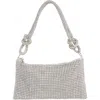 Jessica Mcclintock Dolly Oversize Rhinestone Mesh Shoulder Bag In Silver