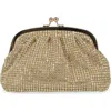 Jessica Mcclintock Elsie Frame Top Rhinestone Clutch In Champagne