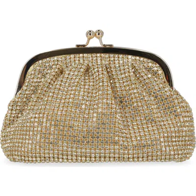 Jessica Mcclintock Elsie Frame Top Rhinestone Clutch In Champagne