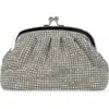 Jessica Mcclintock Elsie Frame Top Rhinestone Clutch In Silver