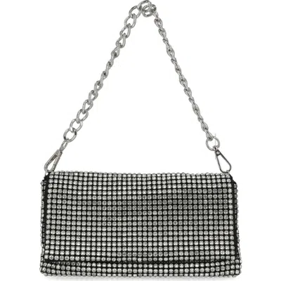 Jessica Mcclintock Emmalee Rhinestone Flap Bag In Black Crystal