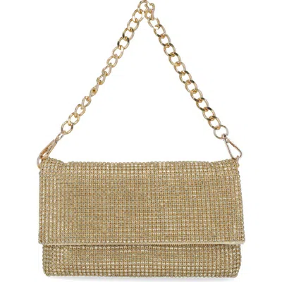 Jessica Mcclintock Emmalee Rhinestone Flap Bag In Gold