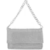 Jessica Mcclintock Emmalee Rhinestone Flap Bag In Silver/white