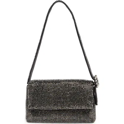 Jessica Mcclintock Fayra Crystal Mesh Shoulder Bag In Black