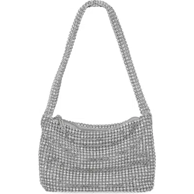 Jessica Mcclintock Fiona Rhinestone Embellished Shoulder Bag In Gray