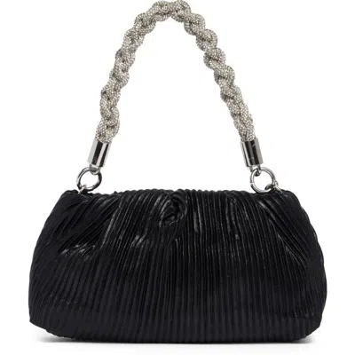 Jessica Mcclintock Florian Pleated Metallic Shoulder Bag In Black
