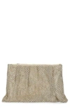 Jessica Mcclintock Francis Crystal Drape Clutch In Gold