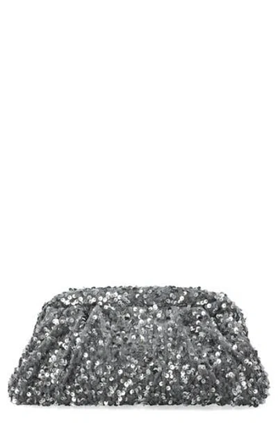 Jessica Mcclintock Janie Sequins Clutch In Silver