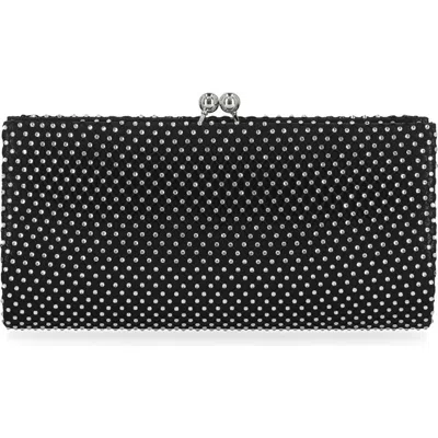 Jessica Mcclintock Jean Crystal Embellished Clutch In Black