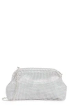 Jessica Mcclintock Kiana Rhinestone Frame Top Clutch In Silver