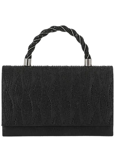Jessica Mcclintock Mallory Shine Handle Clutch In Black