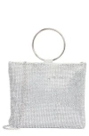 Jessica Mcclintock Nesta Ring Rhinestone Clutch In Silver