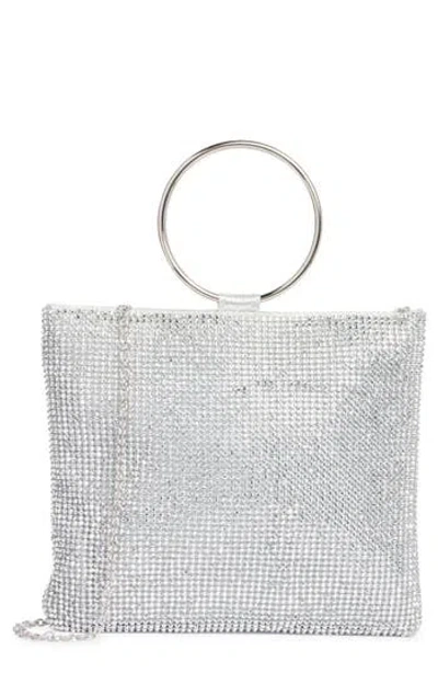 Jessica Mcclintock Nesta Ring Rhinestone Clutch In Silver