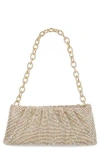Jessica Mcclintock Nixie Crystal Mesh Clutch In Neutral