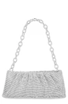 Jessica Mcclintock Nixie Crystal Mesh Clutch In Silver