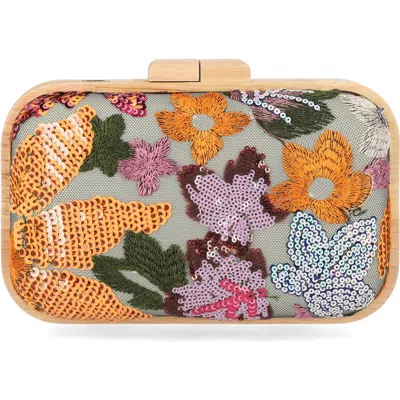 Jessica Mcclintock Noralee Embroidered Minaudère In Orange