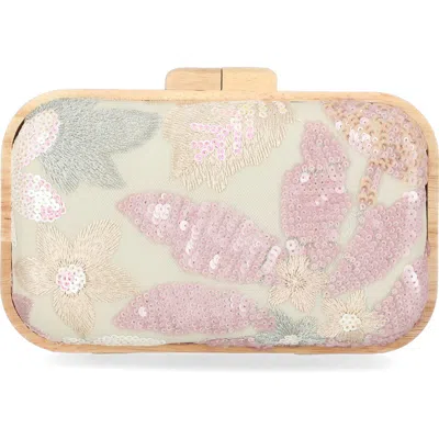 Jessica Mcclintock Noralee Embroidered Minaudère In Pink