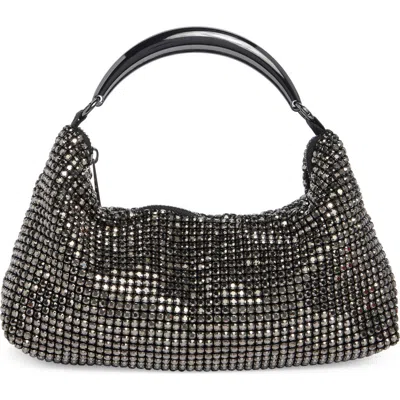 Jessica Mcclintock Rae Crystal Mesh Handheld Bag In Gunmetal