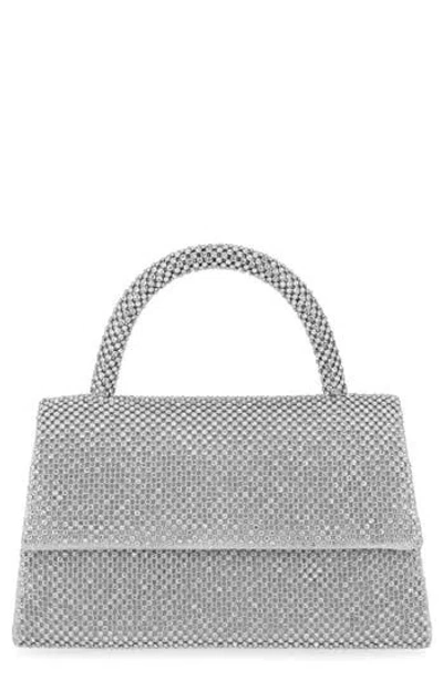 Jessica Mcclintock Remi Crystal Top Handle Bag In Silver