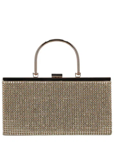 Jessica Mcclintock Romy Metal Handle Clutch In Brown