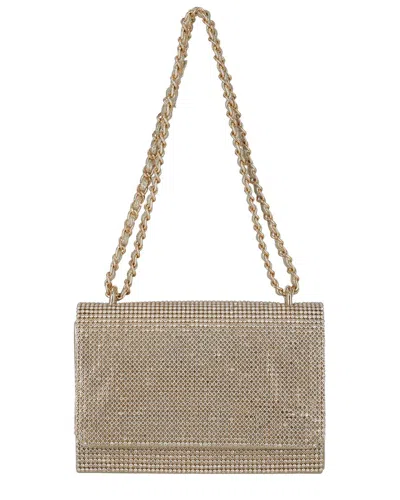 Jessica Mcclintock Rosie Flap Crystal Mesh Clutch In Gold