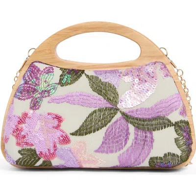 Jessica Mcclintock Sherrita Sequin Flower Embroidered Clutch In Pattern