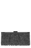 Jessica Mcclintock Simona Rhinestone Mesh Clutch In Gunmetal