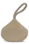 Jessica Mcclintock Staci Beaded Mesh Wristlet In 39n Lt Gold
