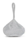 Jessica Mcclintock Staci Beaded Mesh Wristlet In 42n-silver