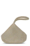 Jessica Mcclintock Staci Beaded Mesh Wristlet In Honey