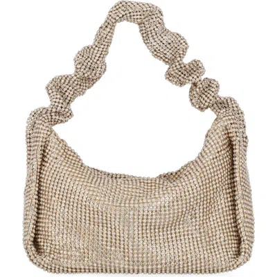 Jessica Mcclintock Tillie Rhinestone Mesh Shoulder Bag In Light Gold
