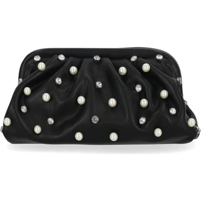 Jessica Mcclintock Violetta Studded Clutch In Black