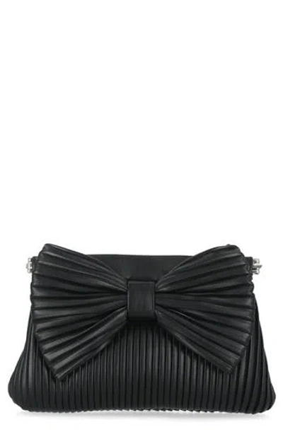 Jessica Mcclintock Vivienne Pleated Bow Faux Leather Clutch