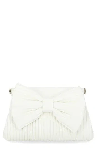 Jessica Mcclintock Vivienne Pleated Bow Faux Leather Clutch