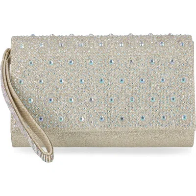 Jessica Mcclintock Waverly Crystal Embellished Clutch In Gold