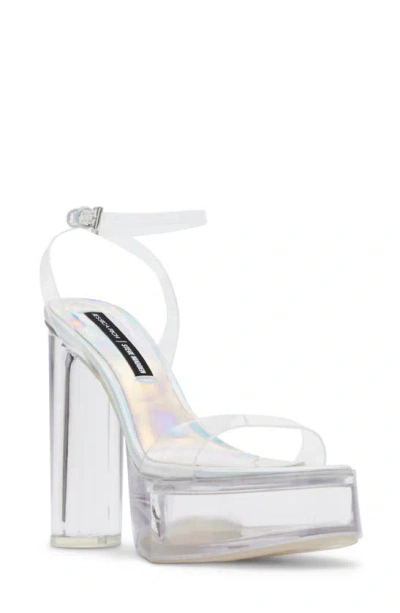 Jessica Rich By Steve Madden Nova Ankle Strap Platform Sandal In Iridescent