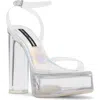 Jessica Rich By Steve Madden Nova Ankle Strap Platform Sandal In Iridescent