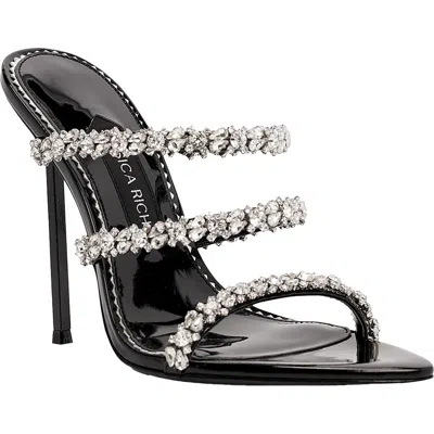 Jessica Rich Diamond Slide Womens Slip On Open Toe Mule Sandals