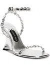 Jessica Rich Diamond Wedge Womens Slip On Open Toe Slingback Heels In Silver