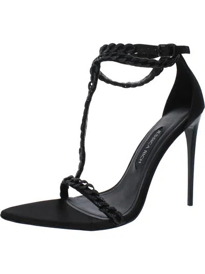 Jessica Rich Luxe Sandal Womens Leather Strappy Heels In Black
