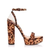 Jessica Rich Platform Sandal In Satin Leopard