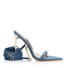 Jessica Rich Tie Up Sandal In Denim